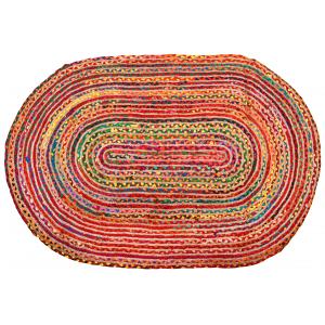 Photo NTA2042 : Oval cotton and jute carpet