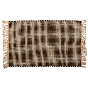 Photo NTA2080 : Tapis en jute naturelle et teintée à franges