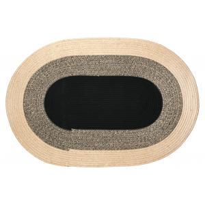 Photo NTA2140 : Oval natural and stained jute carpet