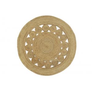 Photo NTA2243 : Tapis rond en jute naturelle et ajourée