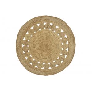 Photo NTA2244 : Tapis rond en jute naturelle et ajourée