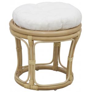 Photo NTB1313C : Tabouret en rotin naturel