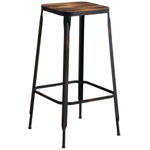 Photo NTB1830 : Wooden and metal bar stool