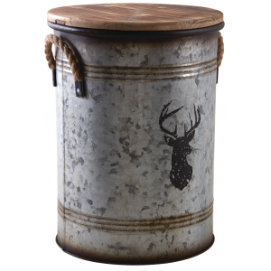 Photo NTB1920 : Metal stool and log basket 