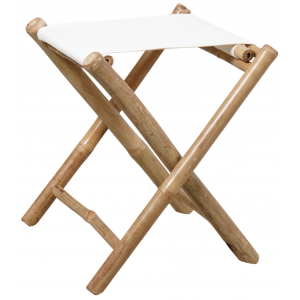 Photo NTB2040C : Natural bamboo and cotton folding stool