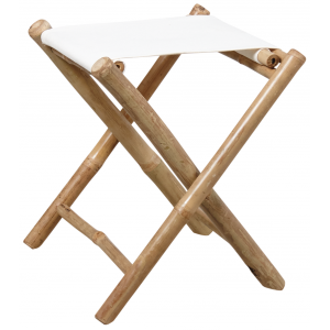 Photo NTB2040C : Tabouret en bambou et coton