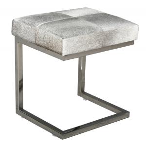 Photo NTB2310 : Tabouret design en peau de vache et acier brossé