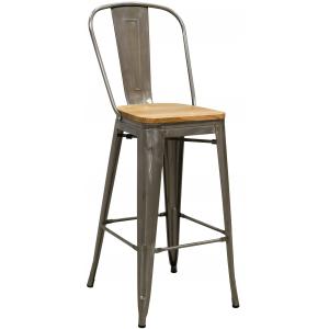 Photo NTB2390 : Industrial brushed steel bar stool 