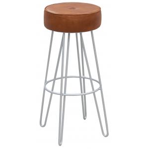 Photo NTB2540 : Leather and metal stool