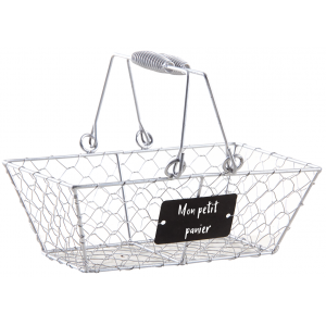 Photo PAM4810 : Panier en grillage argent