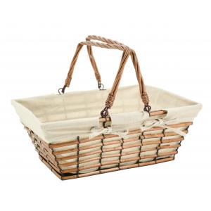 Photo PAM4950J : Panier ajouré rectangulaire en osier et jute