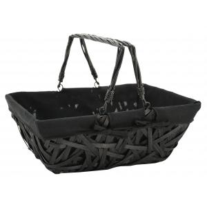 Photo PAM4970C : Black lacquered crazy wood basket