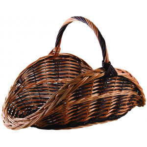 Photo PBU1090 : Panier à bûches en osier brut et buff