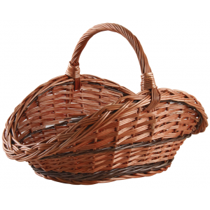 Photo PBU2390 : Buff willow log basket with handle