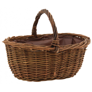Photo PEN1190P : Unpeeled willow basket with handle