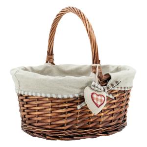 Photo PMA5090J : Panier en osier fendu avec coeur