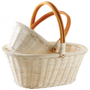 Photo PMA511S : Oval natural rattan baskets with handles