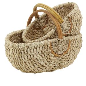 Photo PMA525S : Rattan and maize basket (set of 2)