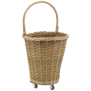 Photo PRO2070 : Trolley basket in unpeeled and buff willow