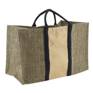 Photo SBU1300 : Sac à bûches jute naturel et noir