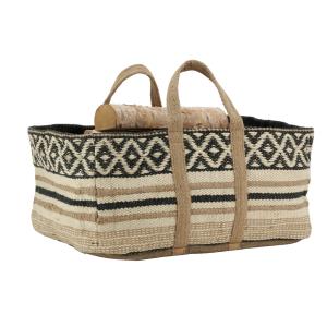 Sac à bûches en toile de jute renforcée beige Aubry Gaspard