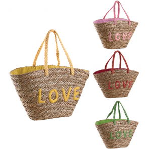 Photo SFA3110C : Natural seagrass bag LOVE