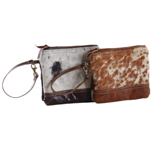 Photo SFA3210C : Pochette en peau de vache et cuir de vache