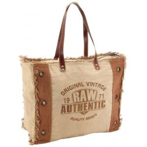 Photo SFA3430C : Sac en coton et cuir Authentic