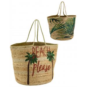 Photo SFA3670 : Natural and stained jute beach bag Beach
