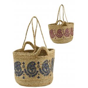 Photo SFA3690 : Natural and stained jute little handbag Indie
