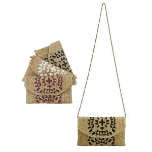 Photo SFA3720 : Natural and stained jute handbag Mandala