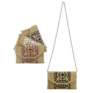 Photo SFA3720 : Pochette en jute naturelle et teintée mandala