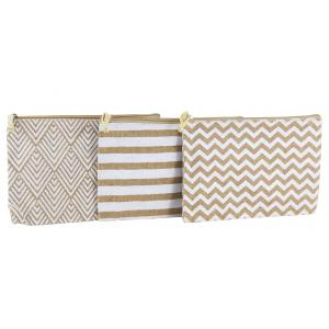 Photo SFA3890 : Pochette en jute naturel et blanc