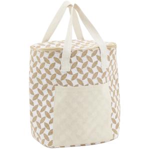 Photo SFA3982 : Sac lunch isotherme en jute - Feuilles