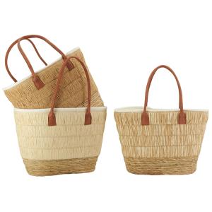 Photo SFA4450C : Sac en jonc de mer et papier.
