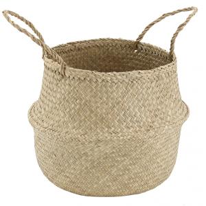 Photo SMA3874 : Panier boule rond en jonc naturel