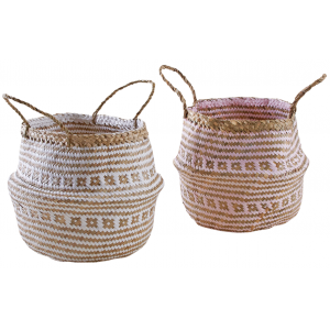 Photo SMA3952 : Round natural seagrass and paper basket
