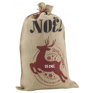 Photo SNO1070 : Sac à cadeaux de Noël en jute