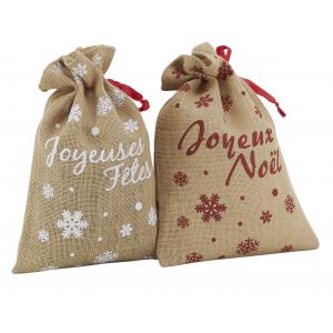 Photo SNO1080 : Sacs en jute pour cadeaux de Noël 