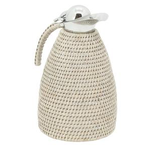 Photo TDI2550 : White washed rattan flask