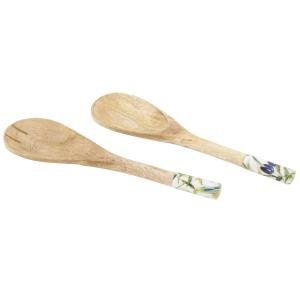 Photo TDI344S : Mango wood and resin salad servers - Olives