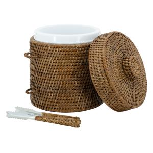 Photo TDI3790 : Seau à glace en rotin antique avec pince