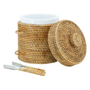 Photo TDI3800 : Seau à glace en rotin naturel avec pince