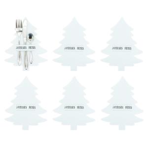 Photo TDI385S : Set of 6 white felt cutlery holders