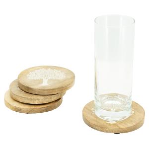 Photo TDV114S : Mango wood coasters
