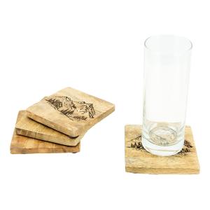 Photo TDV116S : Mango wood coasters