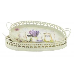 Photo TPL280S : Metal trays with Provence design