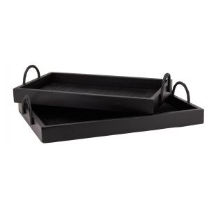 Photo TPL300S : Black bamboo and wood trays