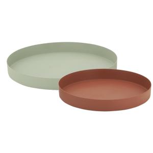 Photo TPL348S : Terracotta and green metal trays