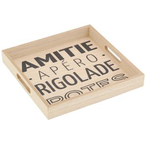 Photo TPL3570 : Natural wood sqaured tray